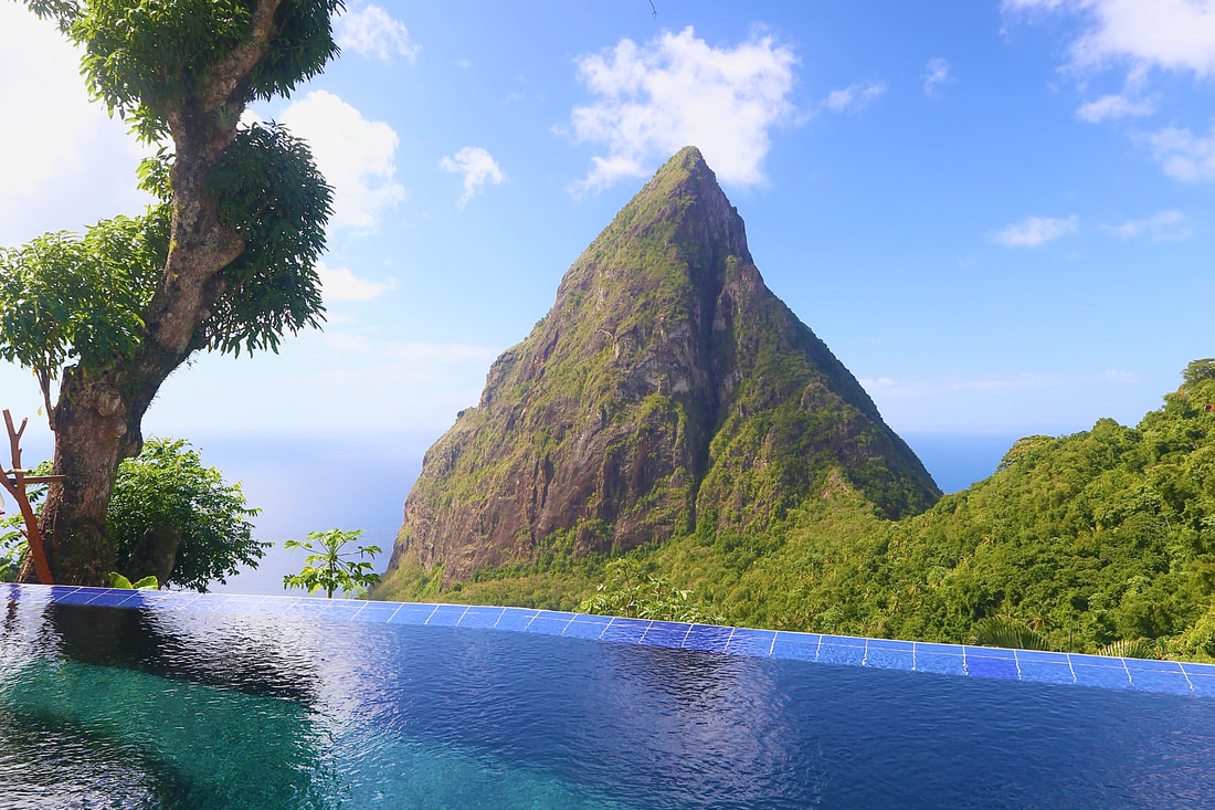 Woman Relaxing on Ladera Resort Balcony in St. Lucia